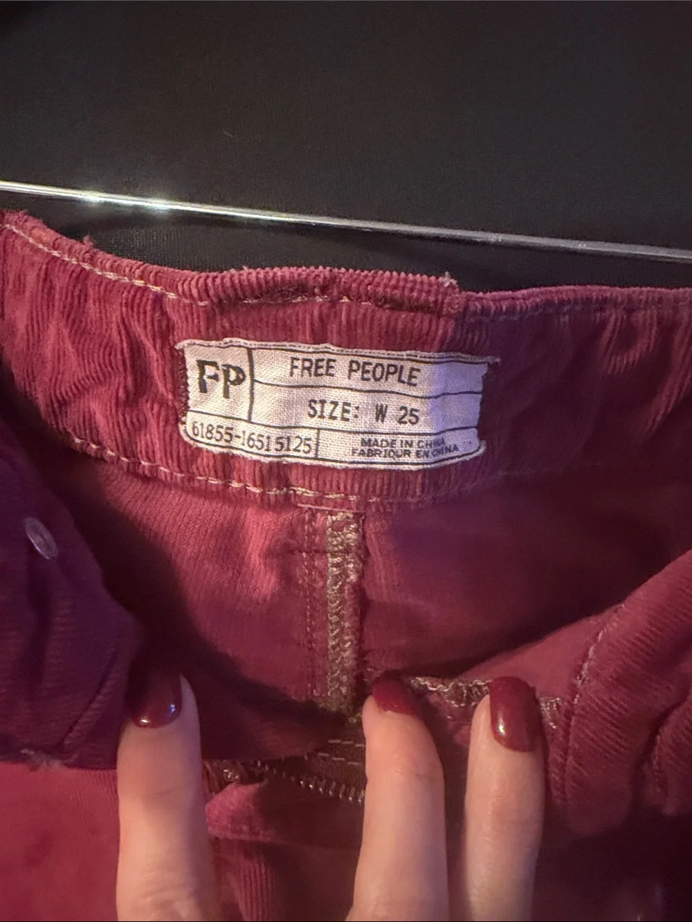 Free People Women's Corduroy Flare Pants in Wine